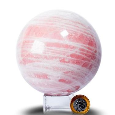 Imagem de Esfera Quartzo Rosa Pedra Natural 11,6cm 2,07Kg Com Defeito - Cristais