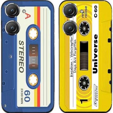 Imagem de 2 peças de fita cassete legal TPU gel silicone capa de telefone traseira para Asus Zenfone 8/9 / 10 (Asus Zenfone 9)
