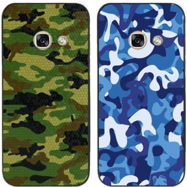 Imagem de 2 peças de capa de telefone traseira de silicone em gel TPU impresso camuflagem legal para Samsung Galaxy (Galaxy A5 2017)