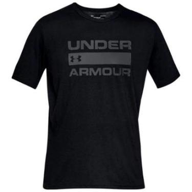 Imagem de Camiseta Treino Unissex Under Armour Team Issue Preto Manga Curta Boxed Camisa Preta Homem Mulher-Feminino