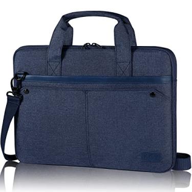 Imagem de KCY Bolsa de transporte para laptop de 13 a 13,5 polegadas com alça de ombro, capa à prova d'água para computador compatível com Macbook Air/Pro 2021, Surface Laptop 3/4, Hp Acer DELL Chromebook, pasta, azul