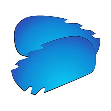 Imagem de EZReplace Lentes de reposição para óculos de sol Oakley Racing Jacket ventilados (lentes polarizadas) – Serve para armação ventilada Oakley Racing Jacket (azul gelo)