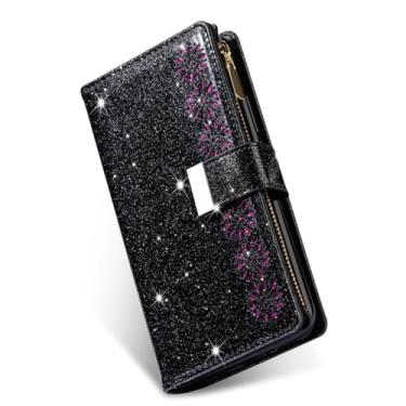 Imagem de Bolsa com zíper flip capa de telefone de couro para huawei p40 pro p30 p20 mate 50 20 lite y6 y7 p capa de cartão carteira inteligente, preto, para huawei mate 50