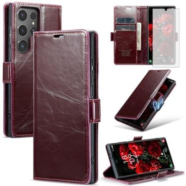 Imagem de Asuwish Capa de telefone para Samsung Galaxy S24 Ultra 5G capa carteira de vidro temperado protetor de tela flip porta-cartão de crédito suporte bolsa celular S24Ultra 24S S 24 24Ultra mulheres homens