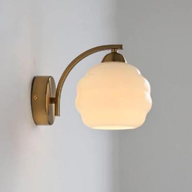 Imagem de Luminária de parede estilo industrial retrô Luzes de parede LED francesas com abajur de vidro Art Déco Arandelas de parede para espelho de banheiro cabeceira de quarto de hóspedes de hotel,