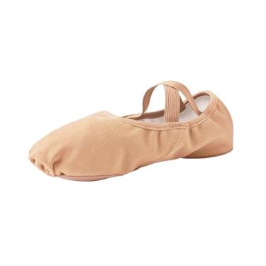 Imagem de Stelle Sapatilhas de balé femininas de lona altamente elástica para adultos com sola dividida para ioga e dança para meninas e meninos, Arena, 34