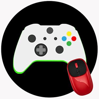Imagem de Mouse Pad Gamer Controlador Videogames, Tapete de Mouse Texturizado Premium com Base de Borracha Antiderrapante, Mousepad Redondo Bonito para Laptop Computador Acessórios de Mesa de Escritório, 7,9"