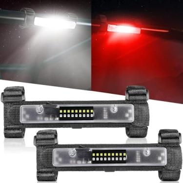 Imagem de Lumimotor UTV Dome Light Universal Roll Bar Mount Luzes interiores UTV para Kawasaki Polaris Can Am Yamaha Pioneer Talon Golf Cart Off Road - Branco/Vermelho (pacote com 2)