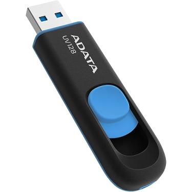 Imagem de Pen Drive 256gb Adata Uv128 - Usb 3.2 - Preto e Azul - Auv128-256g-rbe