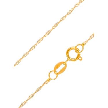 Imagem de Colar Corrente Feminina Singapura 45cm 0,9mm Ouro 18k 750 Legitimo c/Estojo e Certificado