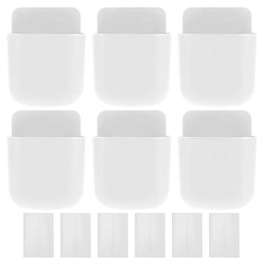 Imagem de Suporte de Controle Remoto de 6 Peças, Caixa de Armazenamento de Mídia de Montagem na Parede Com Adesivo para Escola de Cabeceira Em Casa, Caixa de Armazenamento de Caneta de