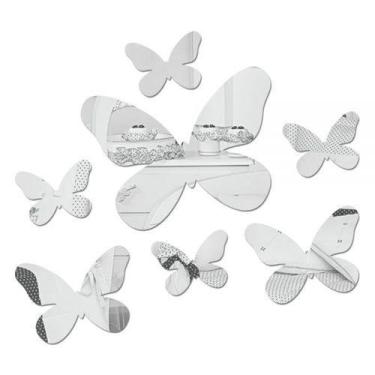 Imagem de Espelho Decorativo Borboletas 7 peças em Acrílico Espelhado - PAPEL E 
