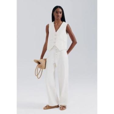 Imagem de Calça De Sarja Feminina Wide Leg Cintura Média Hering-Feminino