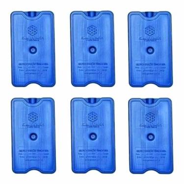 Imagem de 6 Placas de Gelo Artificial Rígido Reutilizável 500 ml - 17x10x3,50 cm