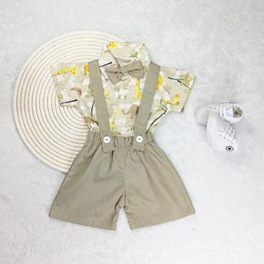 Imagem de Conjunto Infantil Menino Mauricinho Camisa Social Com Gravata Mais Sho