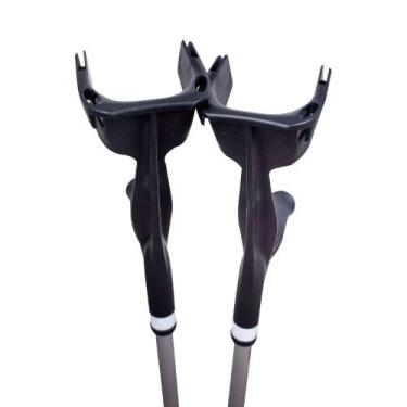 Imagem de Muleta Canadense Mercur Fixa Preta 1560PR com 1 Par