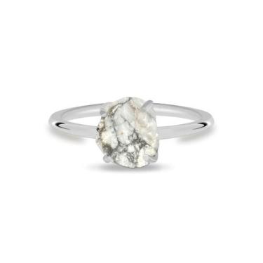 Imagem de Aliança Howlita - Cristal Natural, Prata 925