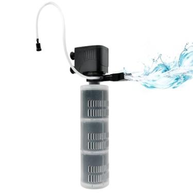 Imagem de HIKPEED Filtro de Aquário Filtro de Aquário, Filtro de Aquário Submersível - Filtro de Aquário de Peixes para Tanque de Peixes de 75 Galões, para Tanque de 40 a 150 Galões, Filtro Interno com 3 Estágios de Filtro Médio