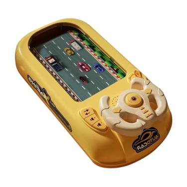 Imagem de menolana Carro de corrida de brinquedo de volante para crianças, presentes de aniversário portáteis resistentes, brinquedo de simulação de direção, brinquedo, Amarelo