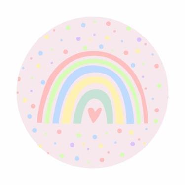 Imagem de Painel de Lona Redondo Arco Íris Boho Candy Color - Fabrika de Festa