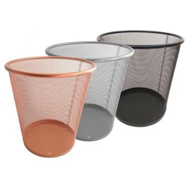 Imagem de Lixeira Luxo Cesto Aramado Home Office - Markys Store, Rose Gold