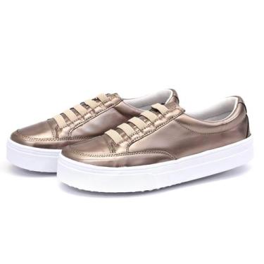 Imagem de Sapatênis Casual Feminino Rasteiro Izabela Araújo - 811 - Prata Velha,