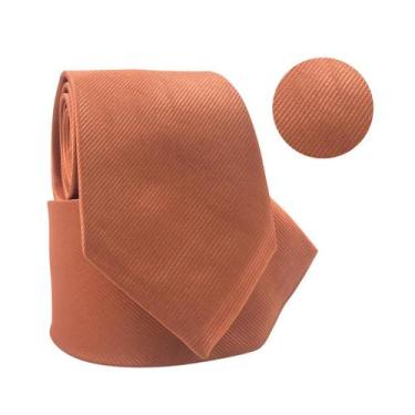 Imagem de Gravata Social TerraCota Risco Fino Premium Casamento - Rpires