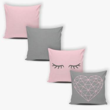 Imagem de Kit 4 Capas de Almofadas Decorativas com Zíper 42cm X 42cm  Varias  Es