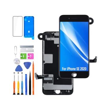 Imagem de Substituição de tela para iPhone SE 2020 / SE 2ª tela LCD FHD Touchscreen digitalizador moldura montagem com fone de ouvido, câmera frontal, sensor de proximidade, adesivo à prova d'água, kits de