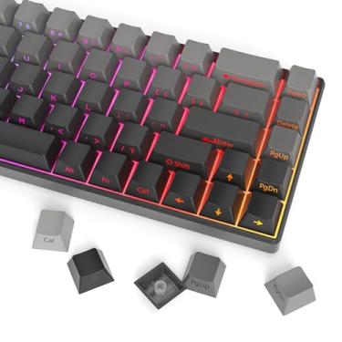 Imagem de Ussixchare Conjunto de teclas com 140 teclas gradientes laterais impressas na lateral Cherry Profile PBT Teclas Double Shot Shine Through Custom para teclados mecânicos de jogos (minutest dust)