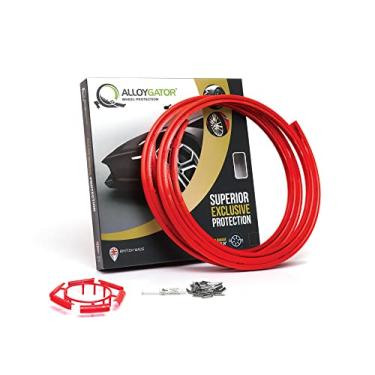 Imagem de AlloyGator Protetores de roda de liga leve | Protetores de aro | Proteção de roda | Proteção de roda de liga | Serve para rodas de 30 a 61 cm de diâmetro | 14 cores | Pacote com 4 (rodas vermelhas, até 61 cm)