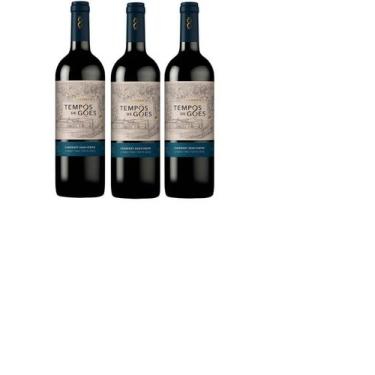 Imagem de Kit Vinho Tempos de Góes Cabernet Sauvignon Seco 750ml 3uni