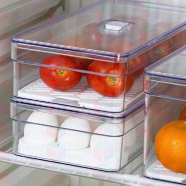 Imagem de Organizador Geladeira 3,6L Tela Porta Ovos Multiuso Tampa - PLASTUTTI,