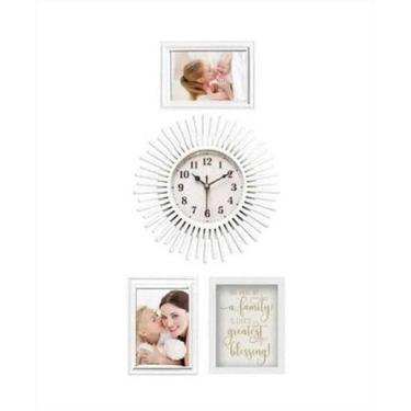 Imagem de Kit 4 pcs 1 relogio 25cm 2 porta retrato 1 quadro decorativo - ViMultS