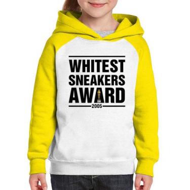 Imagem de Moletom Infantil Whitest Sneakers Awards - Foca na Moda, Branco, Amare