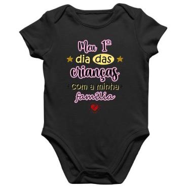 Imagem de Body Bebê Algodão Meu primeiro dia das crianças (rosa) - Foca na Moda,