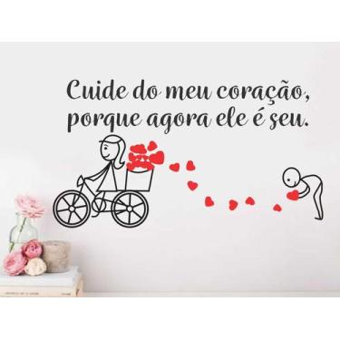 Imagem de Adesivo Cuide do Meu Coração Porque Agora Ele É Seu - Adesivos Kigrude