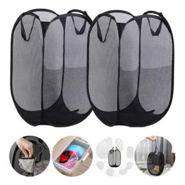 Imagem de 2 Cesto De Roupa Treco Multiuso Brinquedos Dobravel Grande - cesto de 