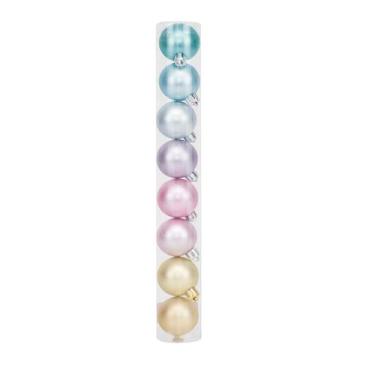 Imagem de Bolas em Tubo Rainbow Mate 8cm - 08 unidades - Cromus Natal