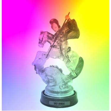 Imagem de Luminária Imagem São Jorge Soldado Jorge Da Capadócia Dragão com Luzes