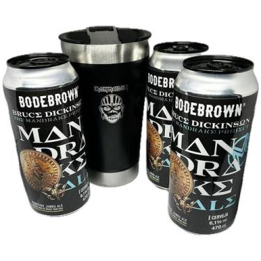 Imagem de Kit 3 Cerveja Mandrake 470ml+ Copo Térmico Iron Maiden 500ml - Trooper