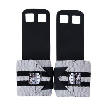 Imagem de Grip com munhequeira Cinza com Preto Protetor Mão - Pro Trainer, G
