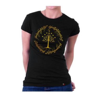 Imagem de Camiseta Baby Look Senhor Dos Anéis Gandalf Estampa Dourada - KING OF 