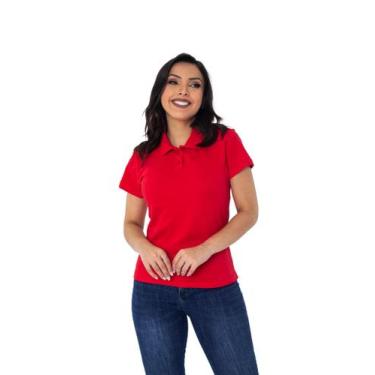 Imagem de Camisa Polo Piquet Feminina Moda Luxo Fashion - Don modas, Vermelho, M