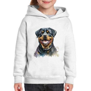Imagem de Moletom Infantil Cachorro Rottweiler - Foca na Moda, Branco, 4