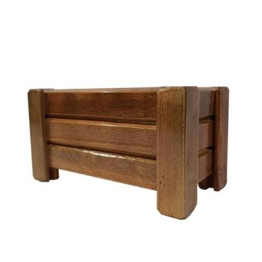 Imagem de Jardineira Floreira Decorativa de Madeira Ripada 40 x 16 cm  - Alpe & 