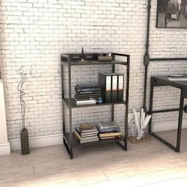 Imagem de Estante Industrial Kuadra com 2 Nichos 60 cm - Preto - Compace, Preto