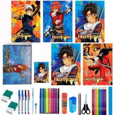 Imagem de Kit 7 Caderno Anime Brochurão Capa Dura 96 Folhas 38 Itens - Maxima ca