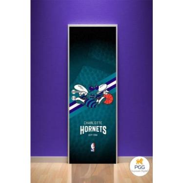 Imagem de Adesivo de porta - CHARLOTE HORNETS - NBA - BASKETBOL - PGG Impressão 