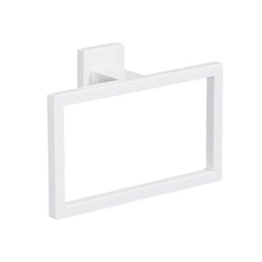 Imagem de Kit de ferragens para banheiro de aço inoxidável branco 40cm barra de toalha suporte para papel higiênico ganchos para roupas suporte para rolo de toalha de banheiro, anel de toalha